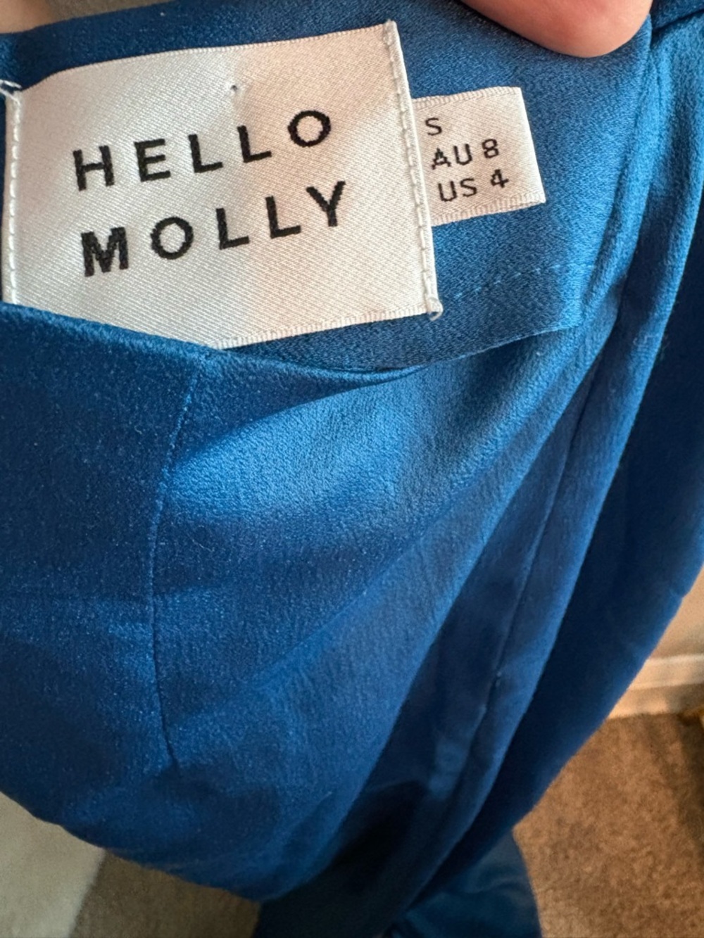 Hello Molly Petrol Blue ‘Dear Adrianna’ Jumpsuit with Cross Halter NWOT - Picture 3 of 4